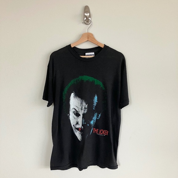 Rare Vintage 1989 Jack Nicholson The Joker Black Tee Sz XL
